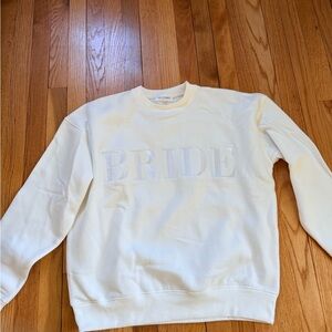 Six Stories White  'BRIDE' Embroidered Crewneck Sweatshirt